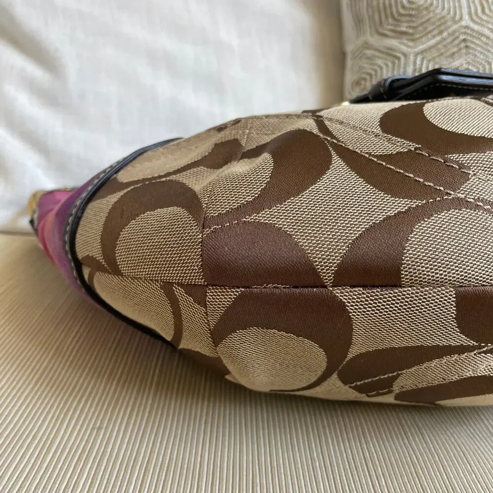 Rare Lmt Edition Coach 6426 Purple Suede Stripe Hobo Studs | Y2K Collector Grail - Picture 11 of 12